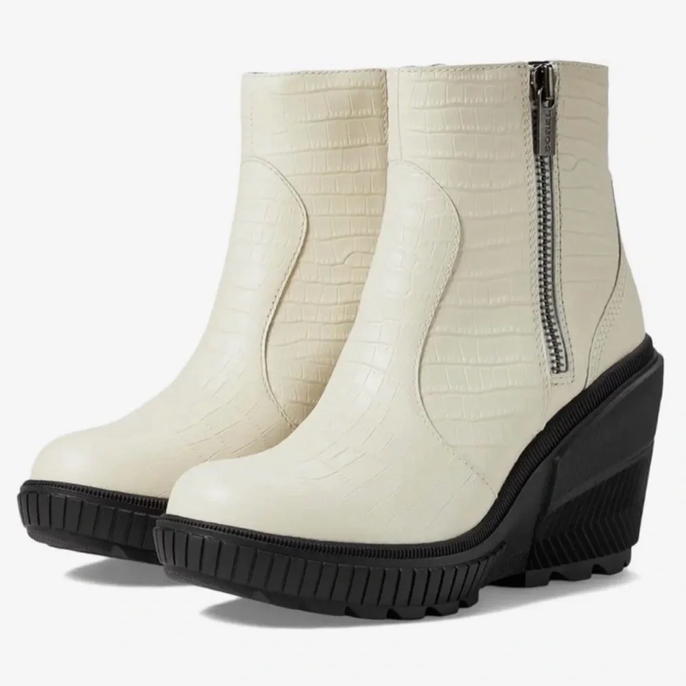 SOREL Ona Ave Wedge Boot in Chalk. Size 9 - Picture 1 of 13
